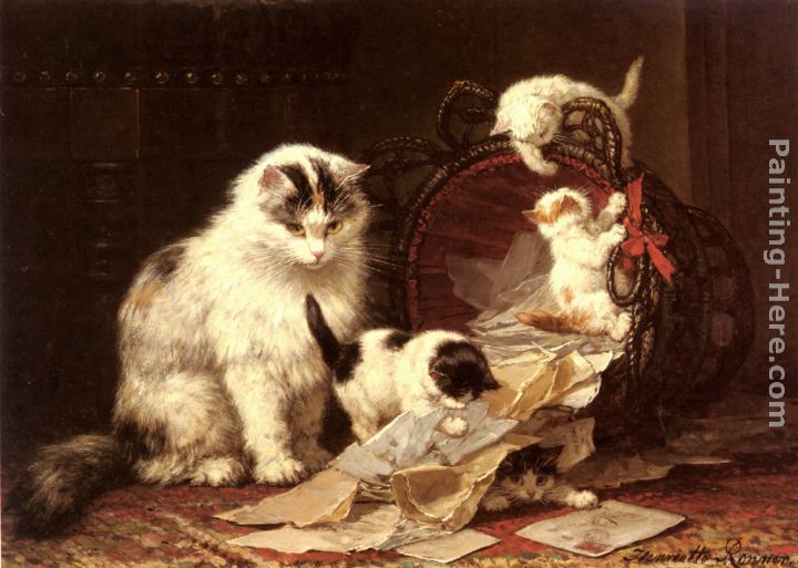 De Snippermand painting - Henriette Ronner-Knip De Snippermand art painting